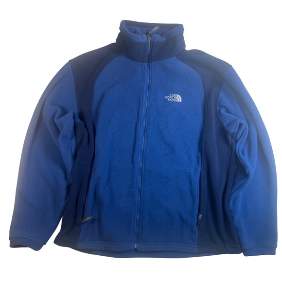The North Face Blue Fleece Full Zip Jacket Mens Large Outdoors Coat - Picture 1 of 5